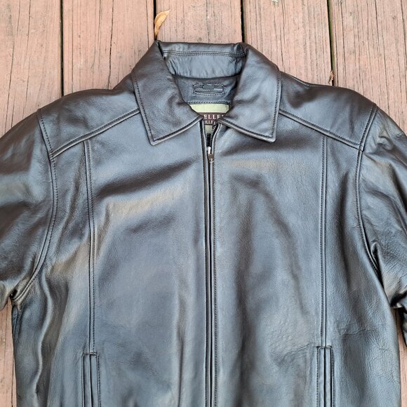 %Vintage Excelled Bomber Jacket Men Chocolate Brown Leather Size Large - Picture 2 of 8